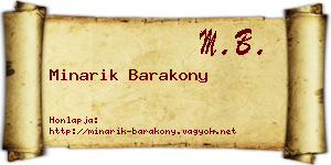 Minarik Barakony névjegykártya